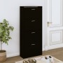 Mueble zapatero madera contrachapada negro 63x24x147 cm en Zapateros y organizadores de calzado | Comprar online en Foru.es