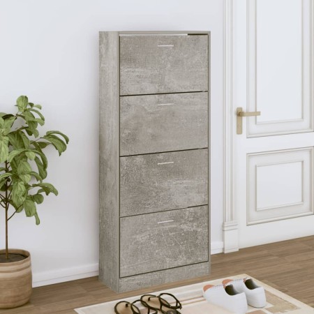 Mueble zapatero madera contrachapada gris hormigón 63x24x147 cm en Zapateros y organizadores de calzado | Comprar online en Foru