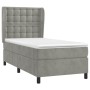 Cama box spring con colchón terciopelo gris claro 80x200 cm de vidaXL, Camas y somieres - Ref: Foro24-3129417, Precio: 349,07...