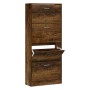Mueble zapatero madera contrachapada roble ahumado 63x24x147 cm en Zapateros y organizadores de calzado | Comprar online en Foru