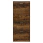 Mueble zapatero madera contrachapada roble ahumado 63x24x147 cm en Zapateros y organizadores de calzado | Comprar online en Foru