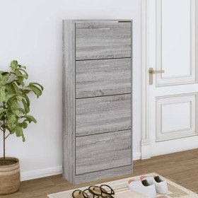 Mueble zapatero madera contrachapada gris Sonoma 63x24x147 cm en Zapateros y organizadores de calzado | Comprar online en Foru.e