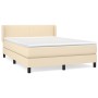 Cama box spring con colchón tela color crema 140x200 cm de vidaXL, Camas y somieres - Ref: Foro24-3129558, Precio: 451,50 €, ...