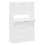 Mueble zapatero madera contrachapada blanco 63x24x103 cm en Zapateros y organizadores de calzado | Comprar online en Foru.es