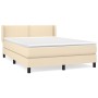 Cama box spring con colchón tela color crema 140x200 cm de vidaXL, Camas y somieres - Ref: Foro24-3129638, Precio: 433,12 €, ...