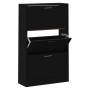 Mueble zapatero madera contrachapada negro 63x24x103 cm en Zapateros y organizadores de calzado | Comprar online en Foru.es