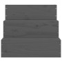 Escalera para mascotas madera maciza de pino gris 40x37,5x35 cm de vidaXL, Escalones y rampas para mascotas - Ref: Foro24-822...