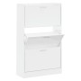 Mueble zapatero madera contrachapada blanco brillo 63x24x103 cm en Zapateros y organizadores de calzado | Comprar online en Foru