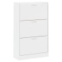 Mueble zapatero madera contrachapada blanco brillo 63x24x103 cm en Zapateros y organizadores de calzado | Comprar online en Foru