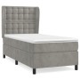 Cama box spring con colchón terciopelo gris claro 90x190 cm de vidaXL, Camas y somieres - Ref: Foro24-3129423, Precio: 327,78...