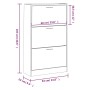 Mueble zapatero madera contrachapada blanco brillo 63x24x103 cm en Zapateros y organizadores de calzado | Comprar online en Foru