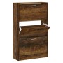 Mueble zapatero madera contrachapada roble ahumado 63x24x103 cm en Zapateros y organizadores de calzado | Comprar online en Foru