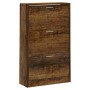 Mueble zapatero madera contrachapada roble ahumado 63x24x103 cm en Zapateros y organizadores de calzado | Comprar online en Foru