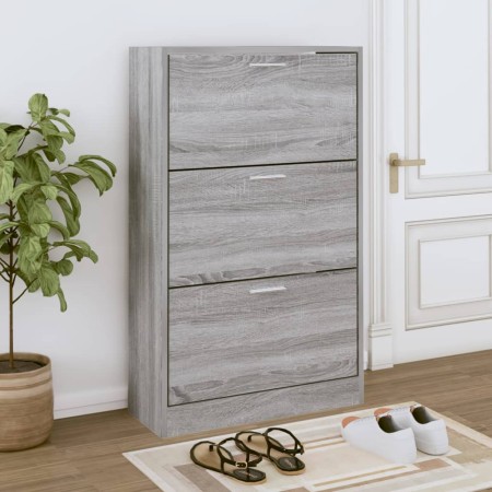 Mueble zapatero madera contrachapada gris Sonoma 63x24x103 cm en Zapateros y organizadores de calzado | Comprar online en Foru.e