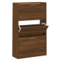 Mueble zapatero madera contrachapada marrón roble 63x24x103 cm en Zapateros y organizadores de calzado | Comprar online en Foru.