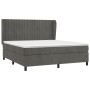 Cama box spring con colchón terciopelo gris oscuro 160x200 cm de vidaXL, Camas y somieres - Ref: Foro24-3129340, Precio: 543,...