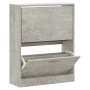 Mueble zapatero madera contrachapada gris hormigón 63x24x81cm en Zapateros y organizadores de calzado | Comprar online en Foru.e