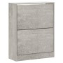 Mueble zapatero madera contrachapada gris hormigón 63x24x81cm en Zapateros y organizadores de calzado | Comprar online en Foru.e