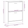 Mueble zapatero madera contrachapada gris hormigón 63x24x81cm en Zapateros y organizadores de calzado | Comprar online en Foru.e