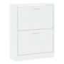 Mueble zapatero madera contrachapada blanco brillo 63x24x81 cm en Zapateros y organizadores de calzado | Comprar online en Foru.