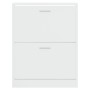Mueble zapatero madera contrachapada blanco brillo 63x24x81 cm en Zapateros y organizadores de calzado | Comprar online en Foru.