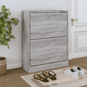 Mueble zapatero madera contrachapada gris Sonoma 63x24x81 cm en Zapateros y organizadores de calzado | Comprar online en Foru.es