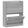 Mueble zapatero madera contrachapada gris Sonoma 63x24x81 cm en Zapateros y organizadores de calzado | Comprar online en Foru.es