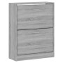 Mueble zapatero madera contrachapada gris Sonoma 63x24x81 cm en Zapateros y organizadores de calzado | Comprar online en Foru.es