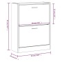 Mueble zapatero madera contrachapada gris Sonoma 63x24x81 cm en Zapateros y organizadores de calzado | Comprar online en Foru.es