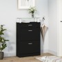 Mueble zapatero madera contrachapada negro 63x24x104 cm en Zapateros y organizadores de calzado | Comprar online en Foru.es