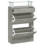 Mueble zapatero madera contrachapada gris hormigón 63x24x104 cm en Zapateros y organizadores de calzado | Comprar online en Foru