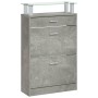 Mueble zapatero madera contrachapada gris hormigón 63x24x104 cm en Zapateros y organizadores de calzado | Comprar online en Foru