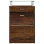 Mueble zapatero madera contrachapada roble ahumado 63x24x104 cm en Zapateros y organizadores de calzado | Comprar online en Foru