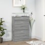 Mueble zapatero madera contrachapada gris Sonoma 63x24x104 cm en Zapateros y organizadores de calzado | Comprar online en Foru.e