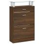Mueble zapatero madera contrachapada marrón roble 63x24x104 cm en Zapateros y organizadores de calzado | Comprar online en Foru.