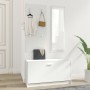 Set de mueble zapatero 3 en 1 madera contrachapada blanco en Zapateros y organizadores de calzado | Comprar online en Foru.es