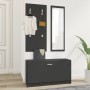 Set de mueble zapatero 3 en 1 madera contrachapada negro en Zapateros y organizadores de calzado | Comprar online en Foru.es