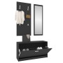 Set de mueble zapatero 3 en 1 madera contrachapada negro en Zapateros y organizadores de calzado | Comprar online en Foru.es