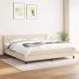Box spring bed with cream fabric mattress 200x200 cm by vidaXL, Beds and slatted bases - Ref: Foro24-3129982, Price: 572,22 €...