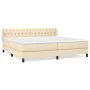 Box spring bed with cream fabric mattress 200x200 cm by vidaXL, Beds and slatted bases - Ref: Foro24-3129982, Price: 572,22 €...