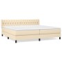 Cama box spring con colchón tela color crema 200x200 cm de vidaXL, Camas y somieres - Ref: Foro24-3129982, Precio: 571,34 €, ...
