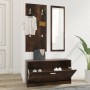 Set mueble zapatero 3 en 1 madera contrachapada roble ahumado en Zapateros y organizadores de calzado | Comprar online en Foru.e