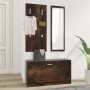 Set mueble zapatero 3 en 1 madera contrachapada roble ahumado en Zapateros y organizadores de calzado | Comprar online en Foru.e