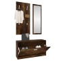 Set mueble zapatero 3 en 1 madera contrachapada roble ahumado en Zapateros y organizadores de calzado | Comprar online en Foru.e