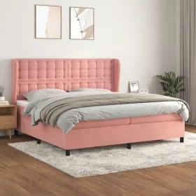 Boxspringbett mit rosa Samtmatratze 200x200 cm von vidaXL, Betten und Lattenroste - Ref: Foro24-3129476, Preis: 620,10 €, Rab...