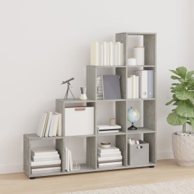 Estantería forma de escalera madera contrachapada gris hormigón en Librerías y estanterías | Comprar online en Foru.es