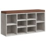 Banco zapatero madera contrachapada gris hormigón 103x30x48 cm en Bancos para recibidores y almacenamiento | Comprar online en F