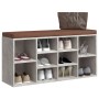 Banco zapatero madera contrachapada gris hormigón 103x30x48 cm en Bancos para recibidores y almacenamiento | Comprar online en F