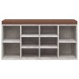 Banco zapatero madera contrachapada gris hormigón 103x30x48 cm en Bancos para recibidores y almacenamiento | Comprar online en F