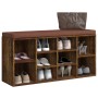 Banco zapatero madera contrachapada roble ahumado 103x30x48 cm en Bancos para recibidores y almacenamiento | Comprar online en F